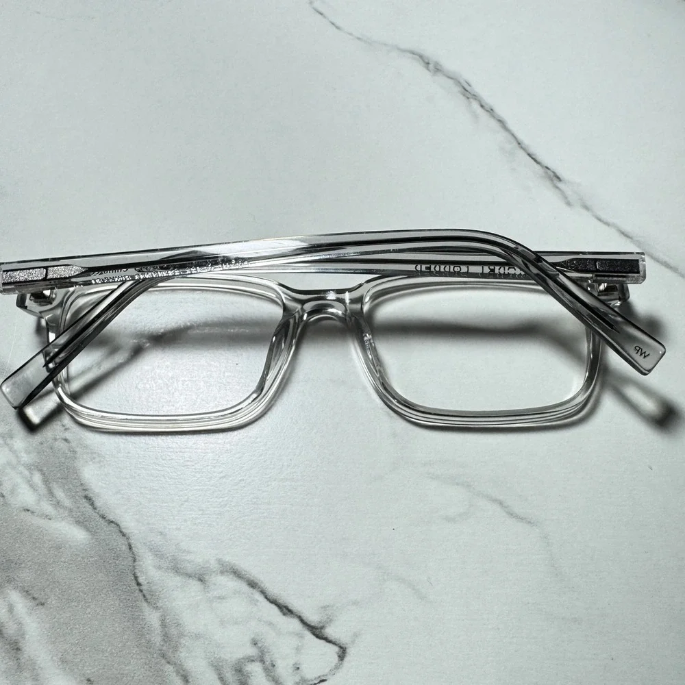 Warby Parker Crane Eyeglasses Clear Crystal Frames 52-18-145 CRANE-W-165